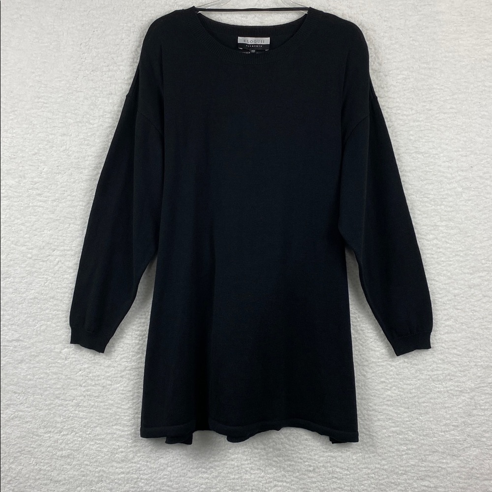 NWT Eloquii Women’s 18/20 Black Tie Waist Tunic Sweater.